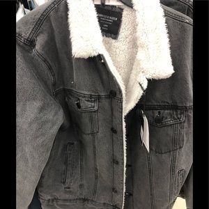 Sunrise kingdom black and white fur jean jacket